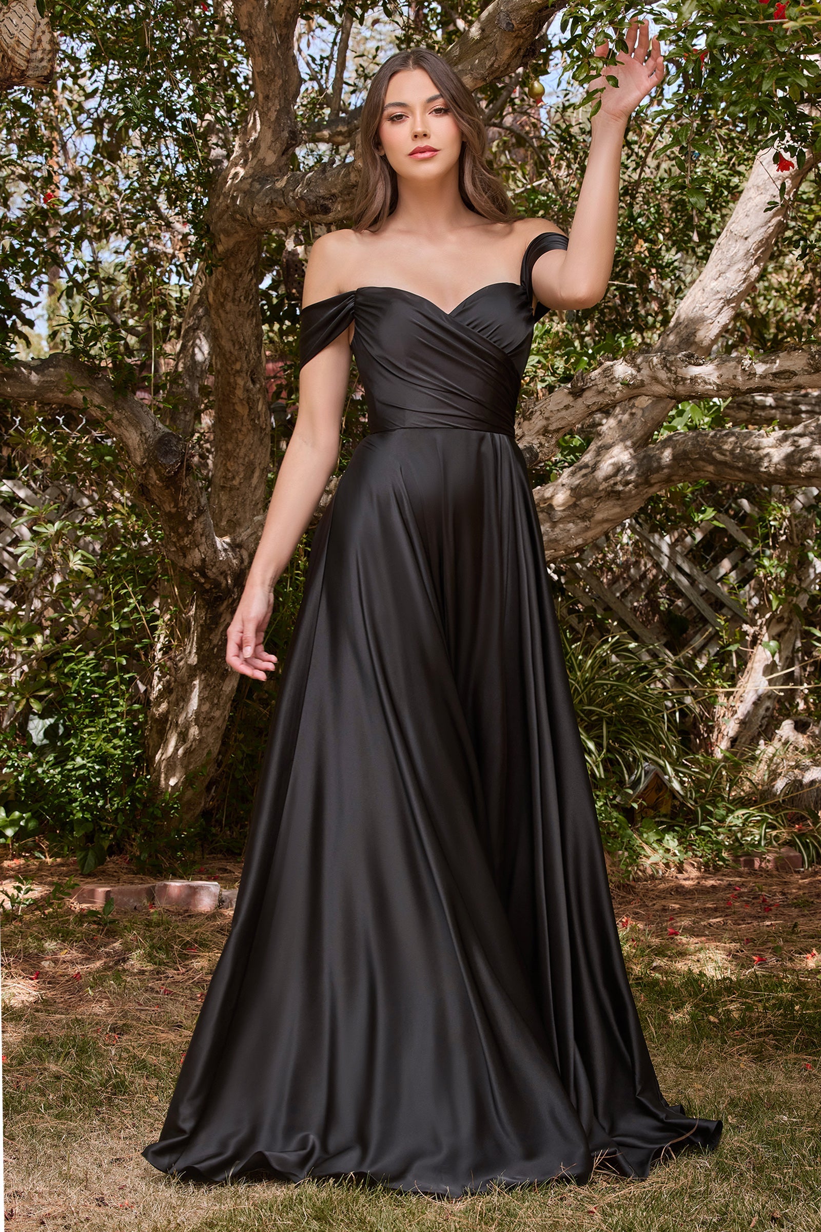 Off Shoulder A-Line Satin Dress 7493 - 4X / Burgundy Off Shoulder A-Line Satin Dress 7493 - 4X / Burgundy