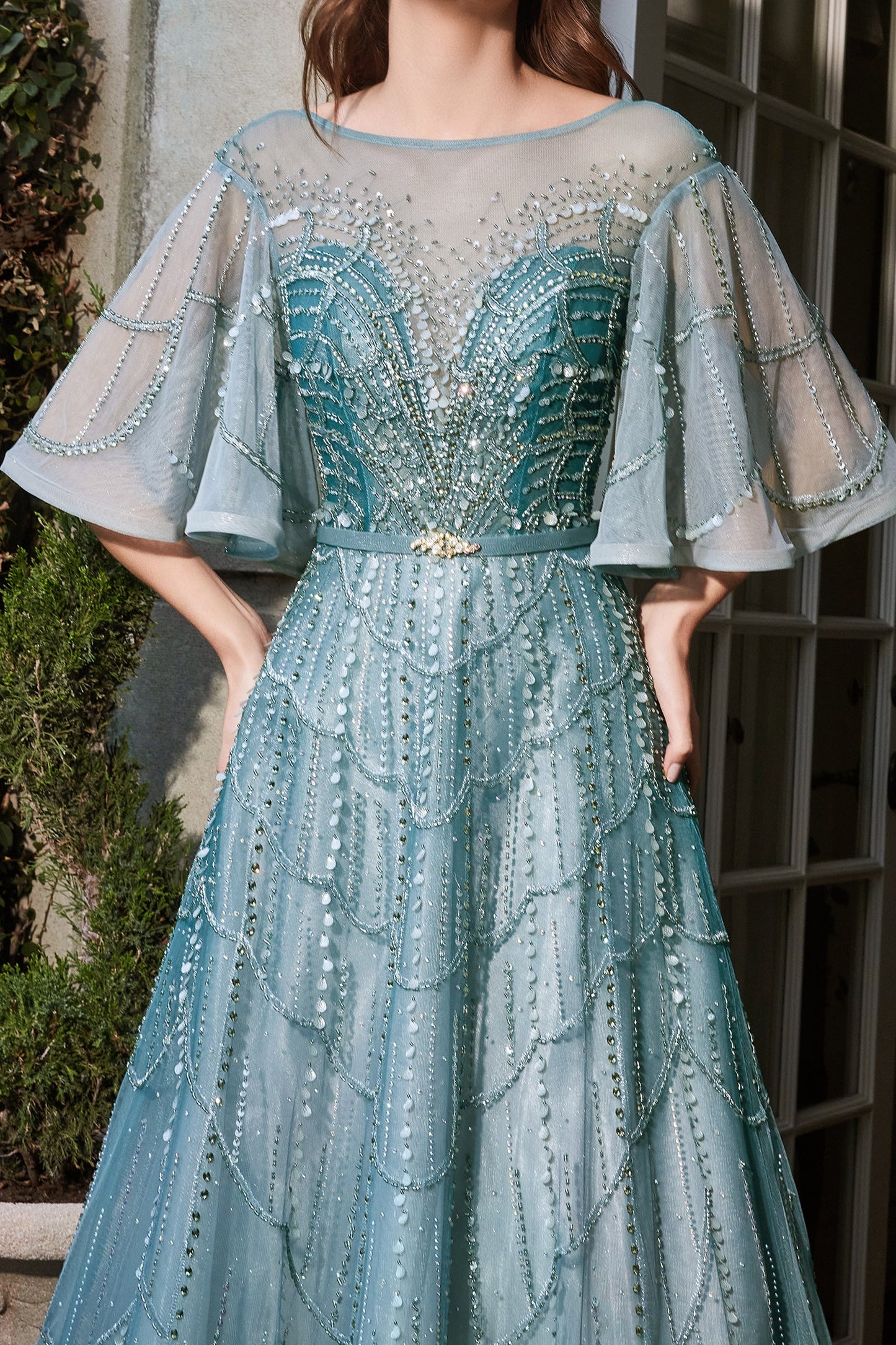 CDmid-sleeve-long-tulle-gown-b719