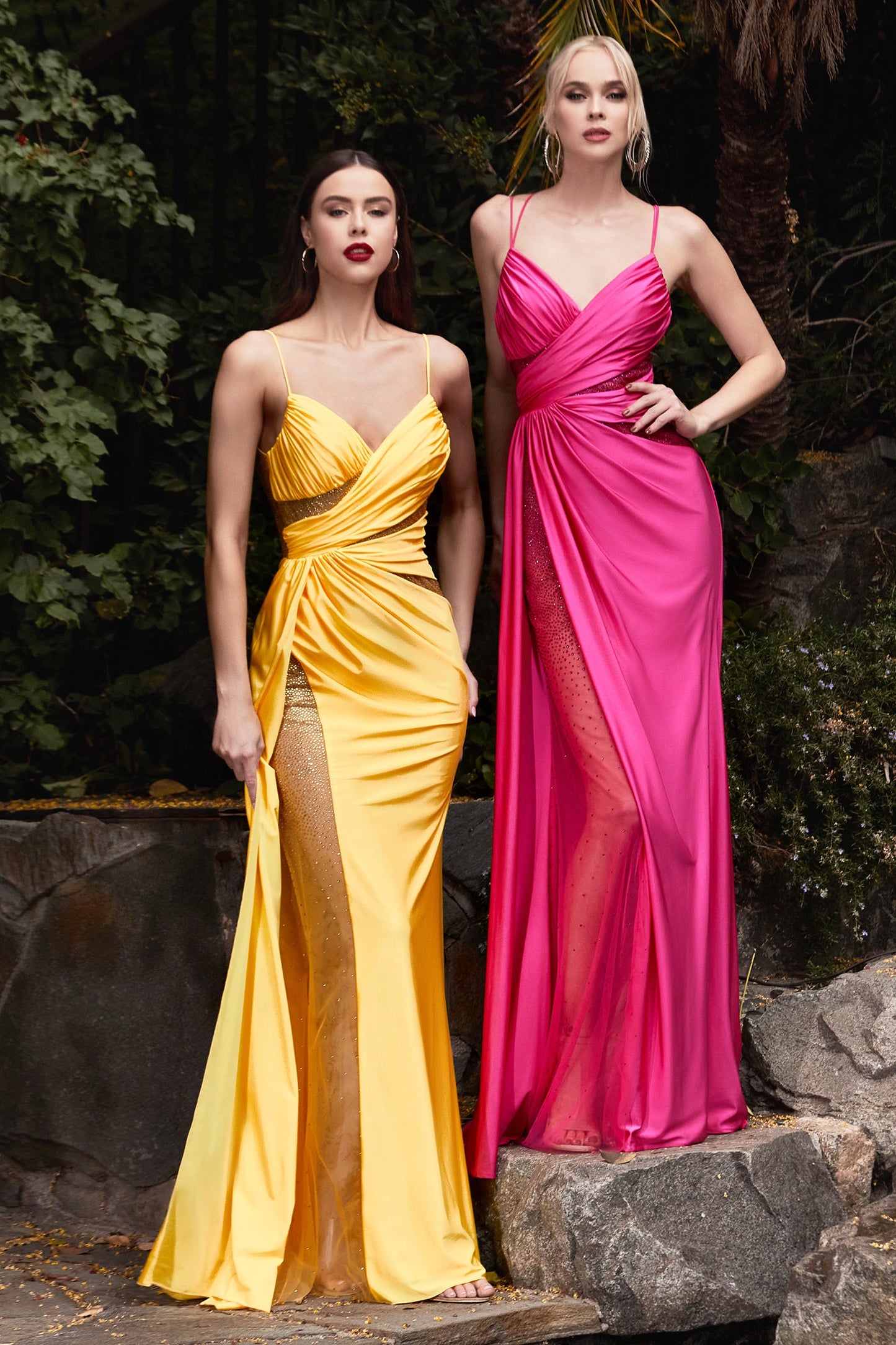 Sexy Fitted Beaded Illusion Prom Dress CDS410