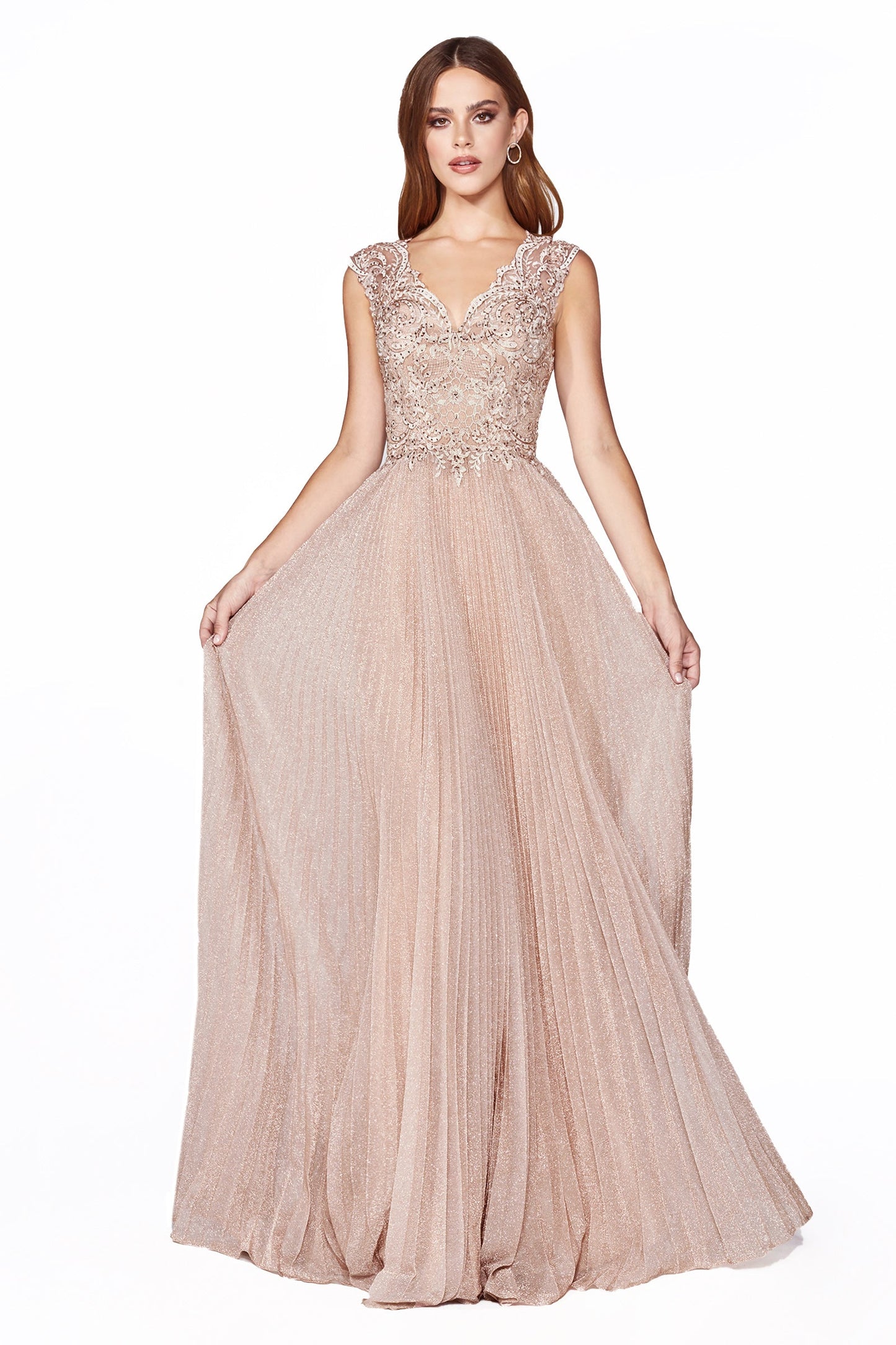 CDlong-metallic-cap-sleeve-lace-dress-ht011