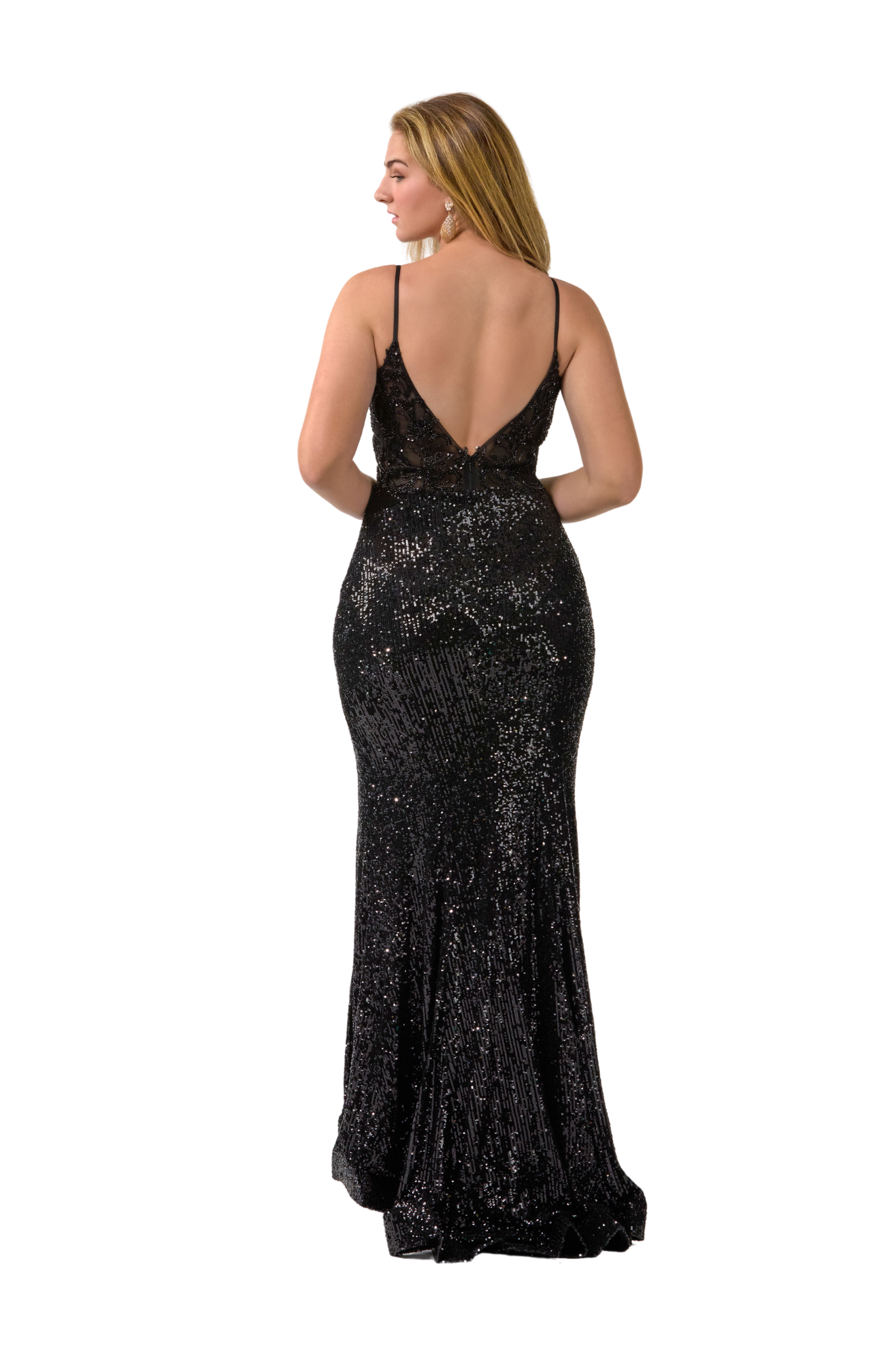 Beaded  Corset Sequin  Mermaid Evening Dress -SV22164-1