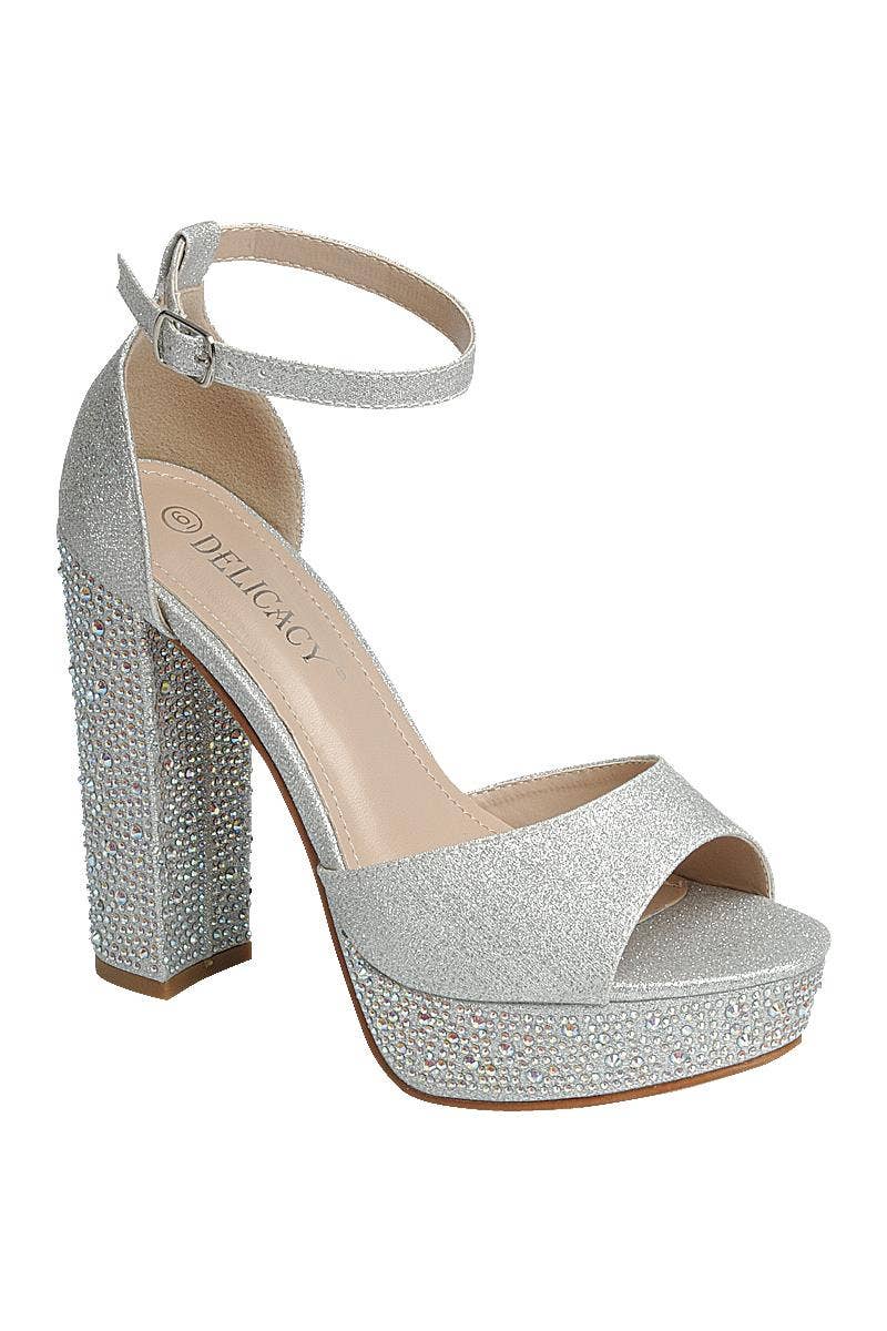 Yula Glitter Chunky Heels Shoes