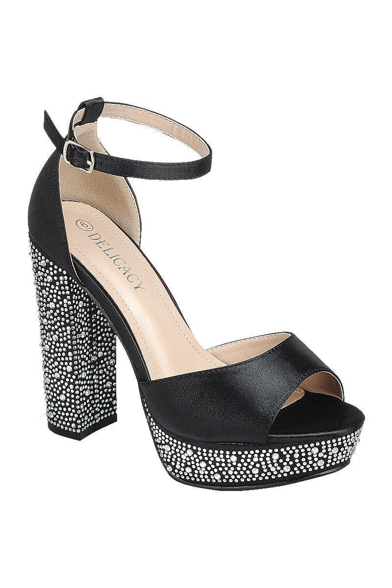 Yula Glitter Chunky Heels Shoes