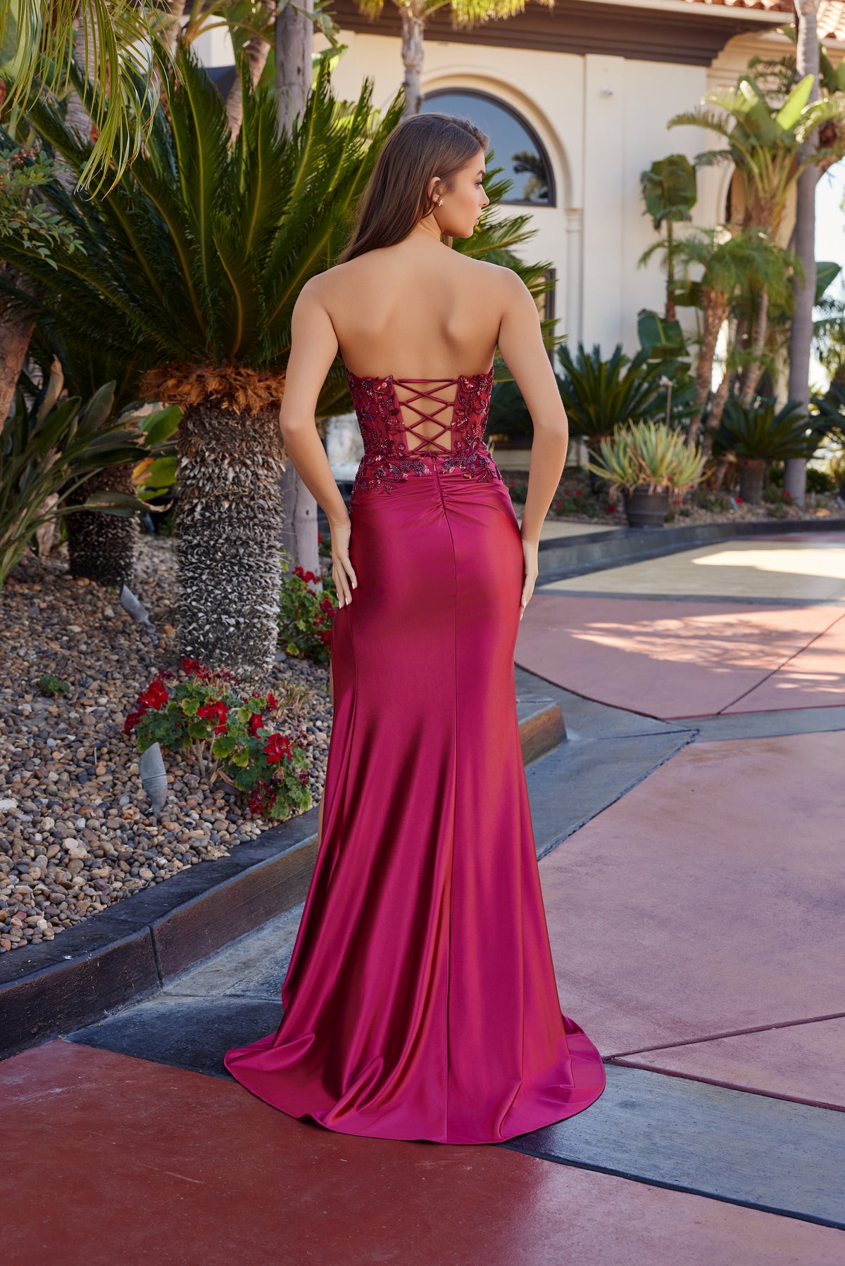 A1743 Sequin-Corset Long Prom Dress