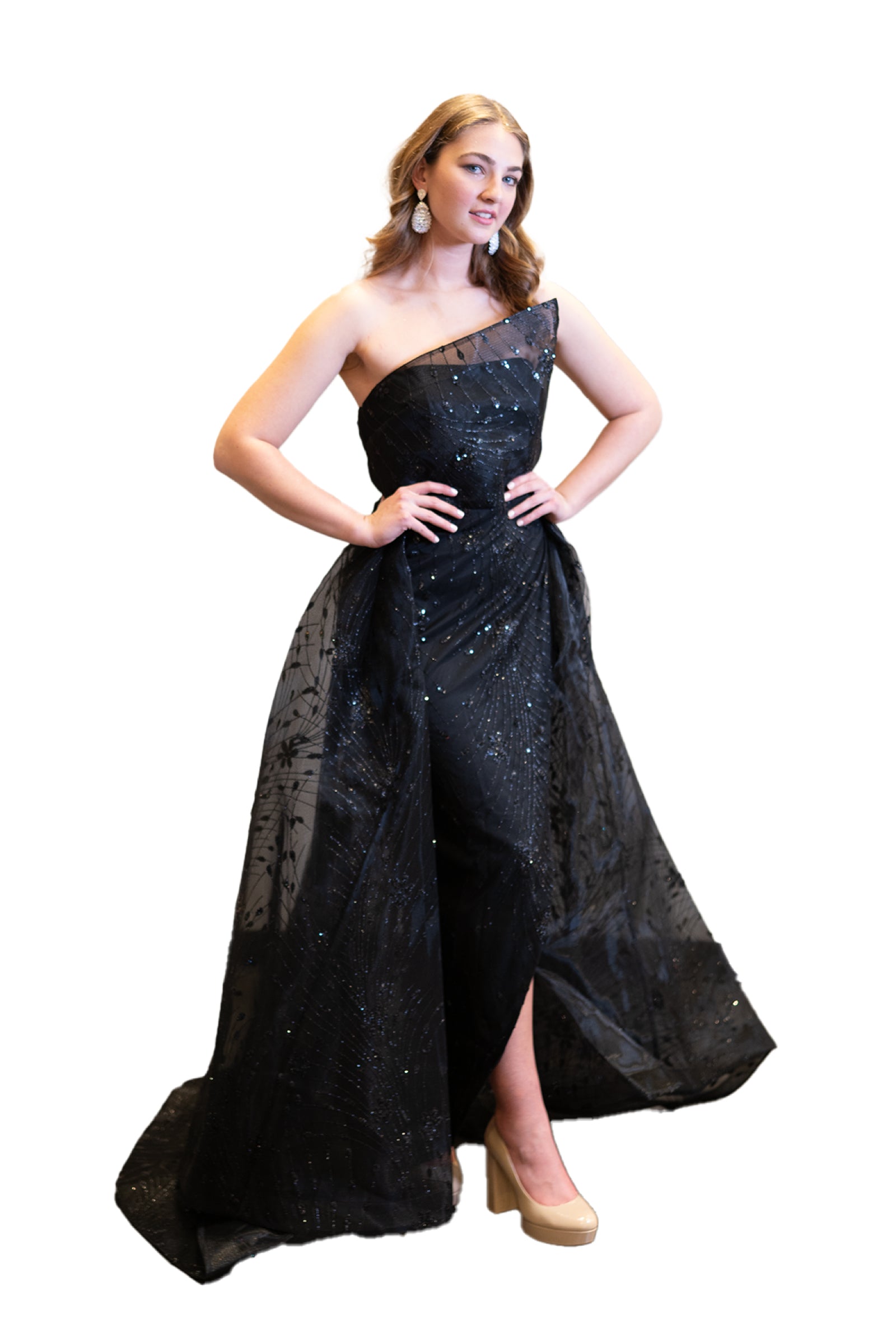 Glittered Black Stylish Dress SV19038