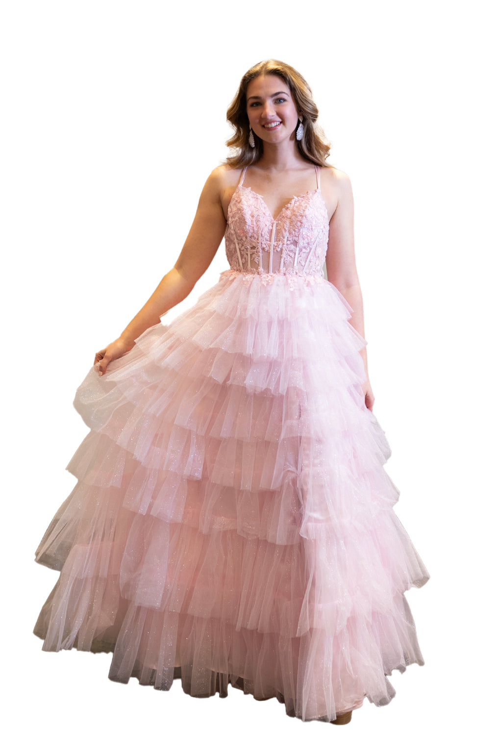 Long A-Line Tiered Skirt Blackless Dress SV61029