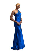 Satin One Shoulder Slit Dress SV61049