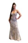 Plunging Neckline Sparkly Embellished Fitted Dress SV MB40236