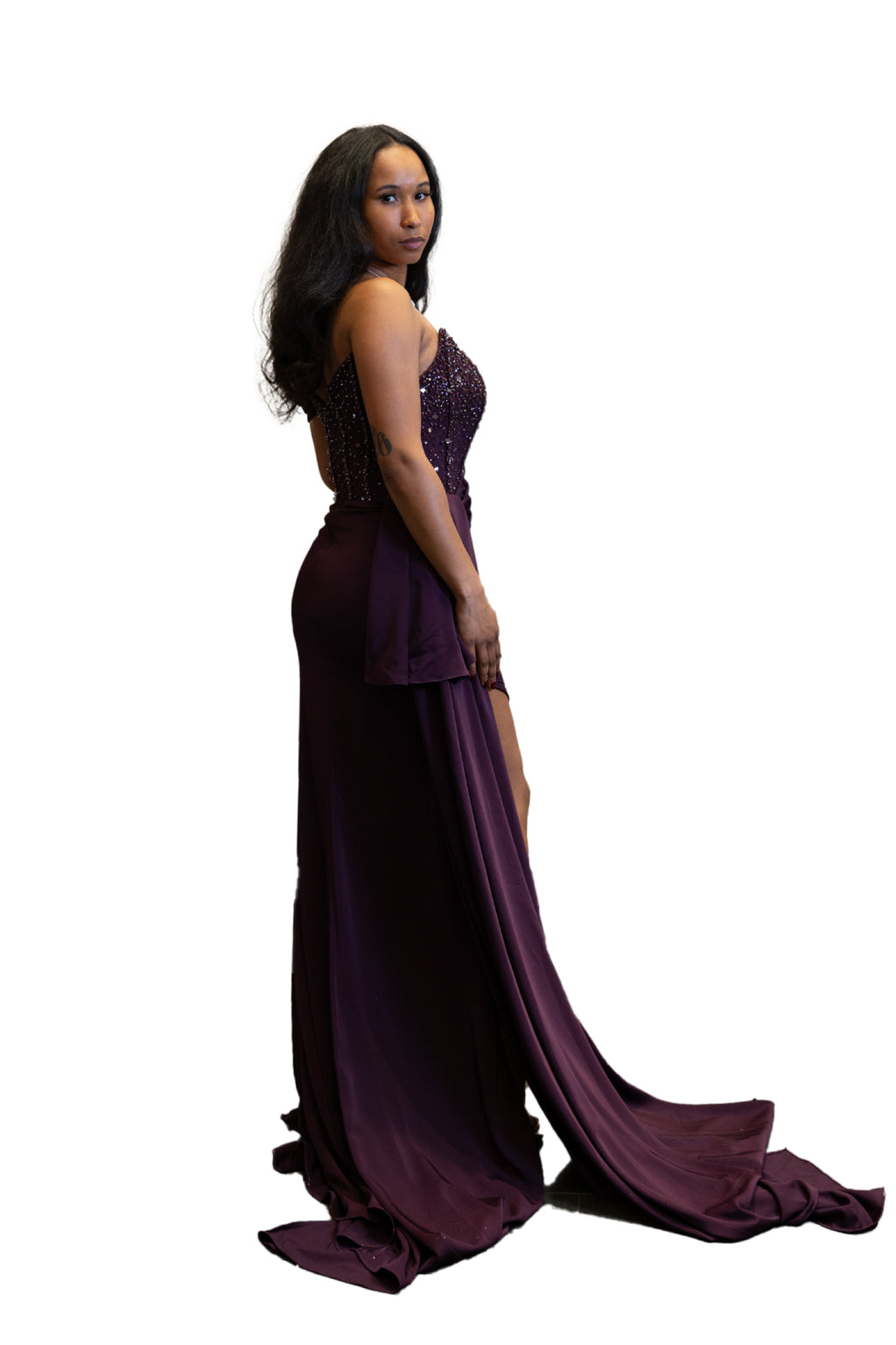 Off the Shoulder Stylish Slit Dress