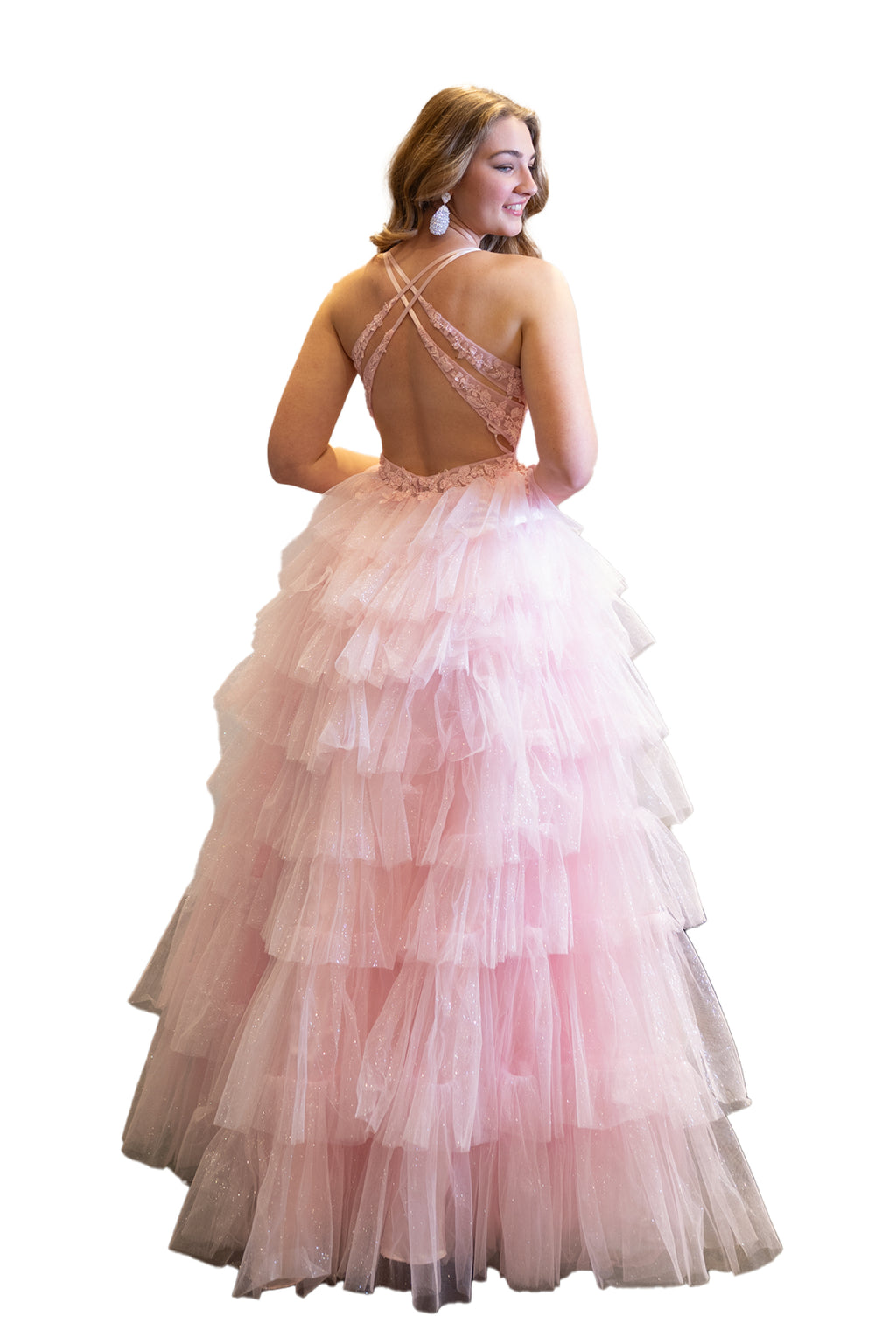 Long A-Line Tiered Skirt Blackless Dress SV61029