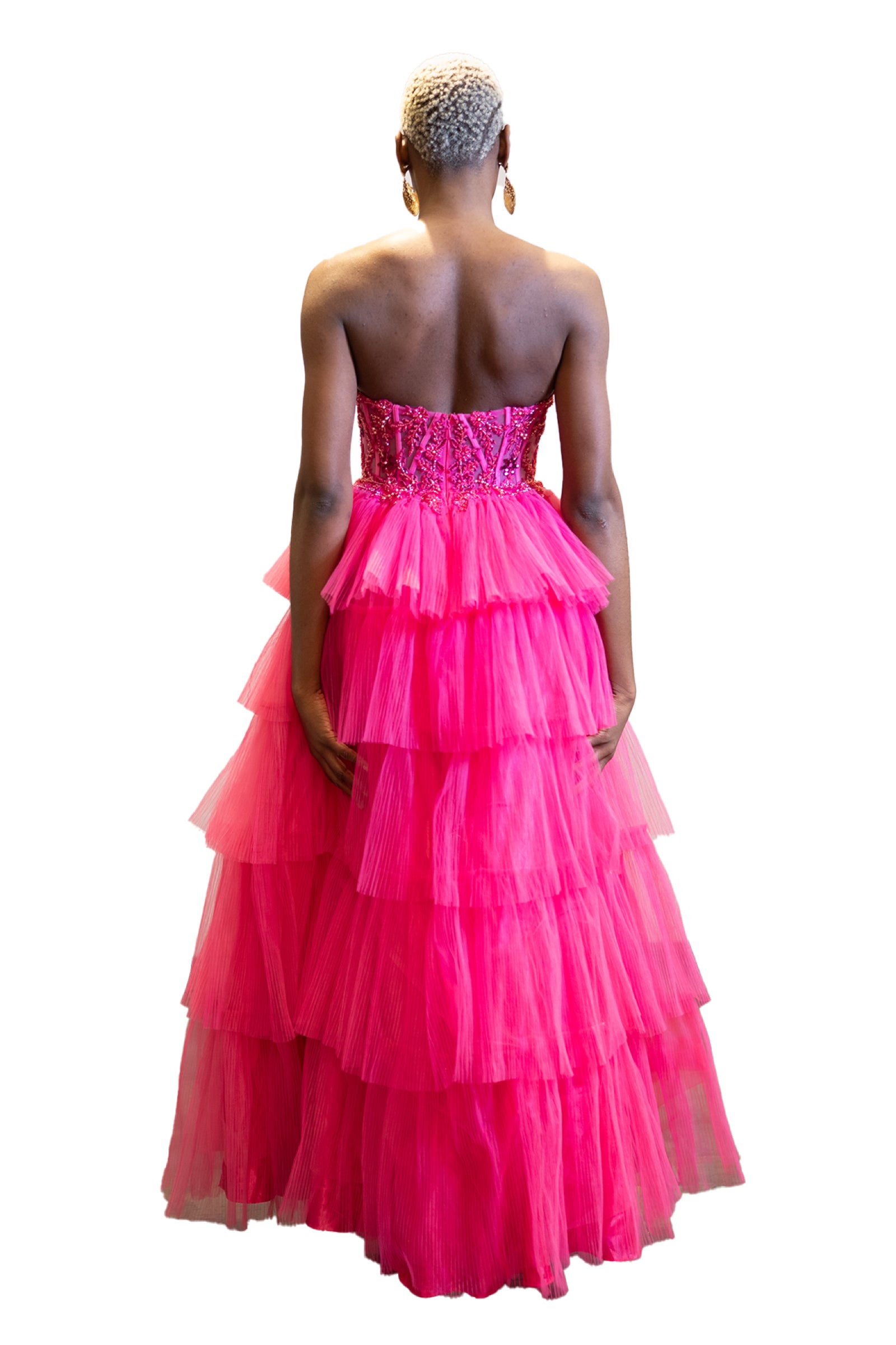 Long-Tiered Sparkly Bodice Dress SV23324