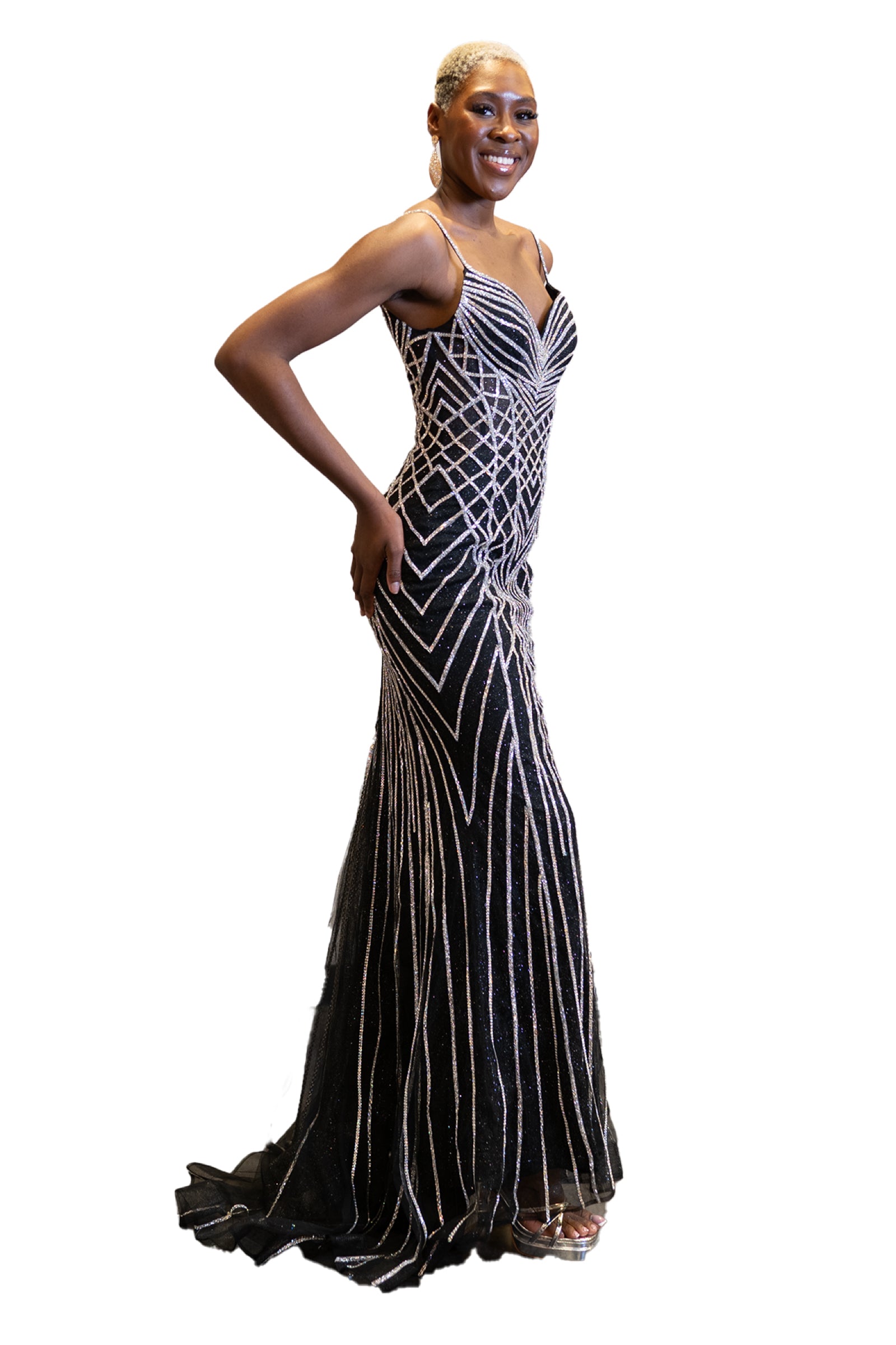 Embellished Pattern Long Dress SIV24220