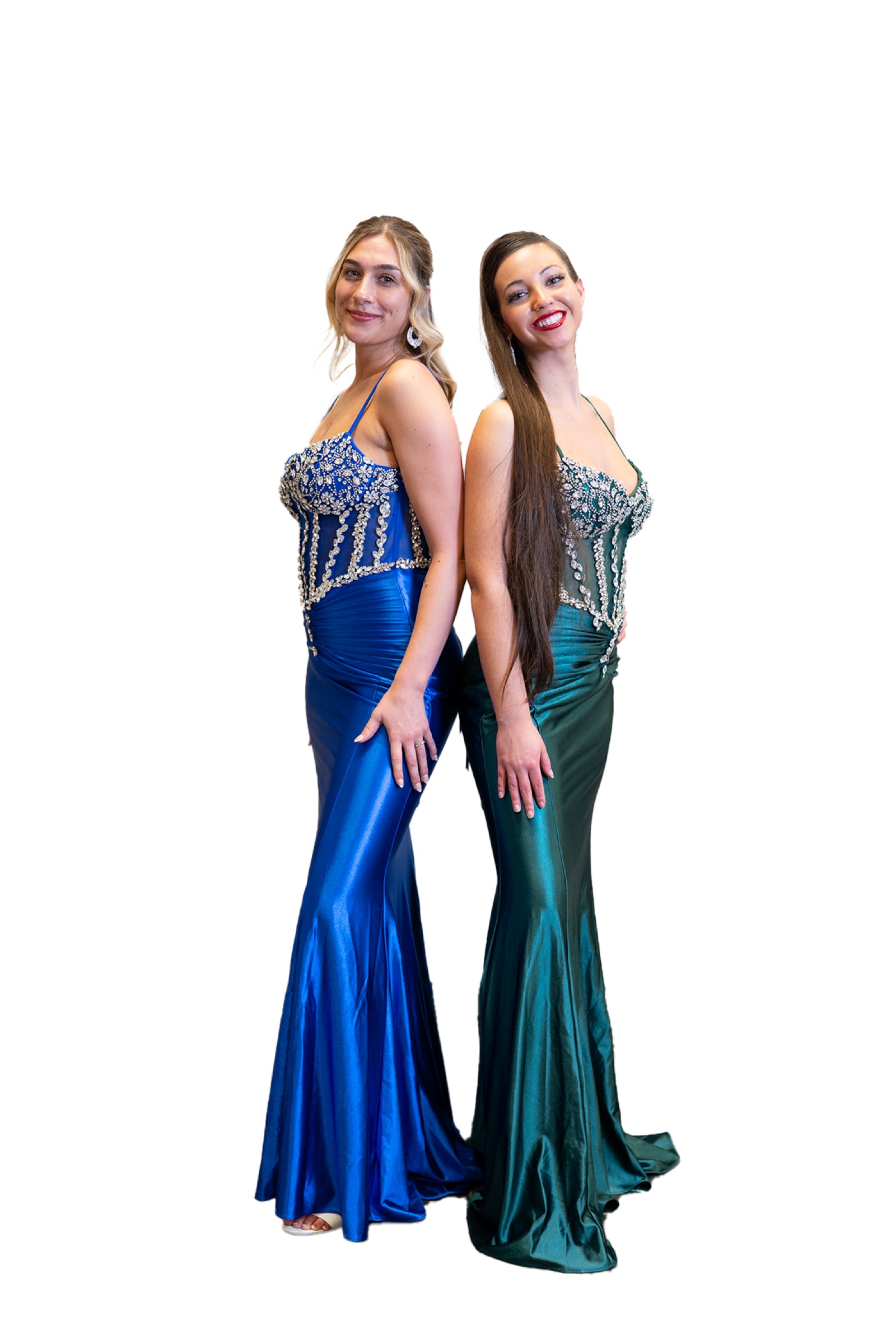Rhinestoned  Bedazzled Corset Satin Dress - SV 24207