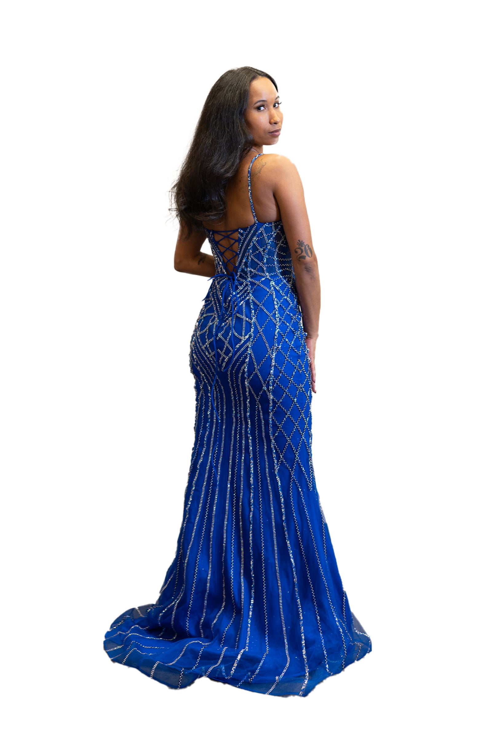 Long Fitted Embellished Dress SV24229