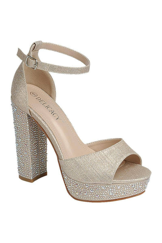 Yula Glitter Chunky Heels Shoes