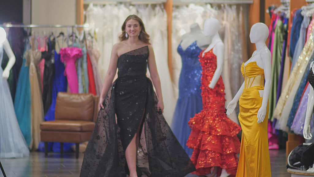 Glittered Black Stylish Dress SV19038