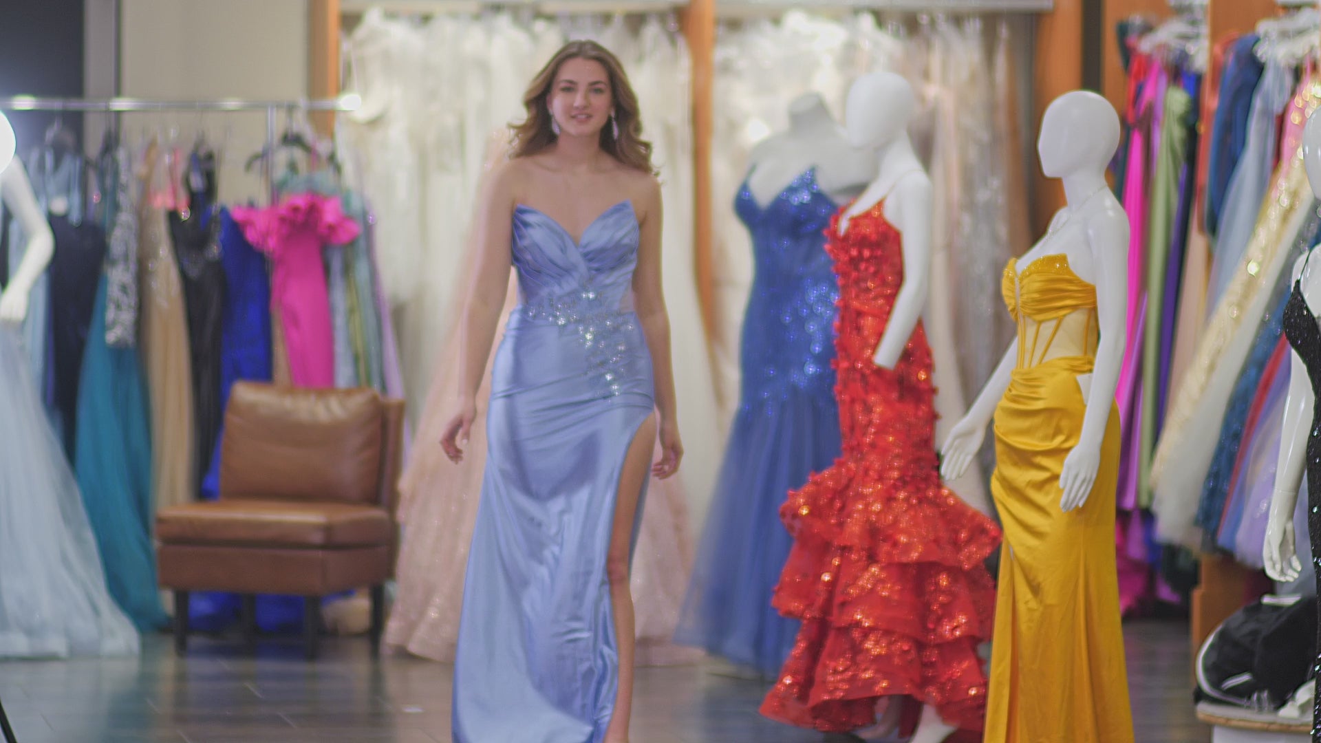 Stylish Spaghetti Strap Satin Dress SV61026