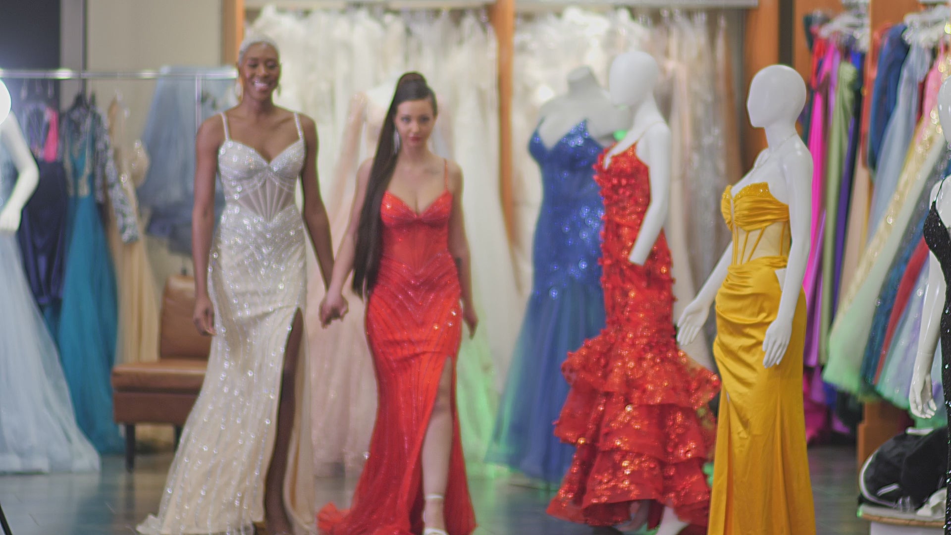 Radiant Siren Red Sequin Evening Dress