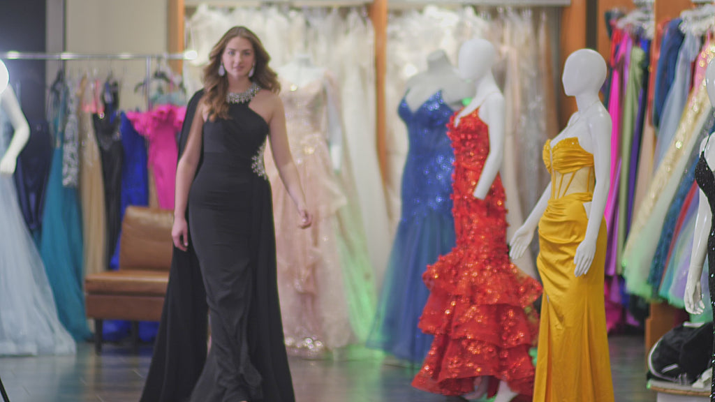 One Side Cape Stylish Long Dress