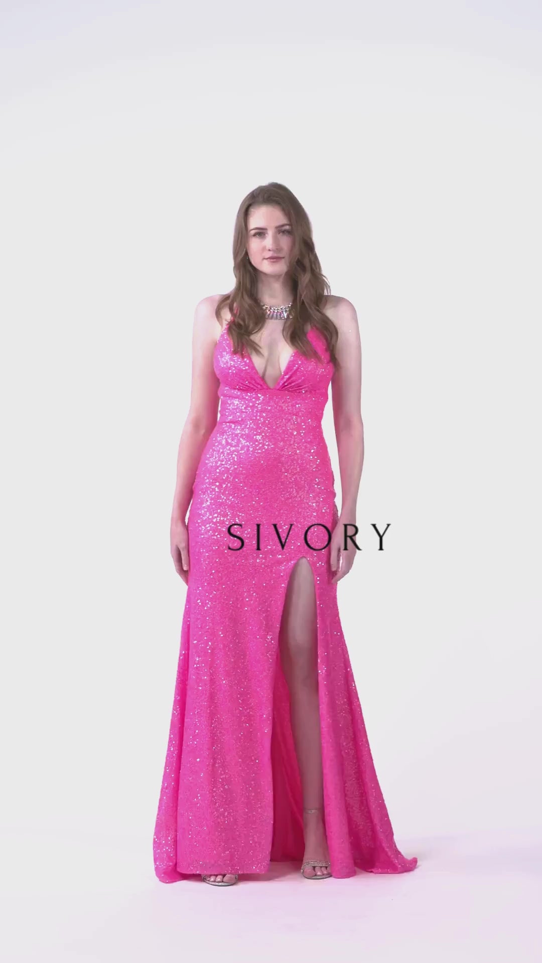 Deep V open back Mermaid Dress - SV87609