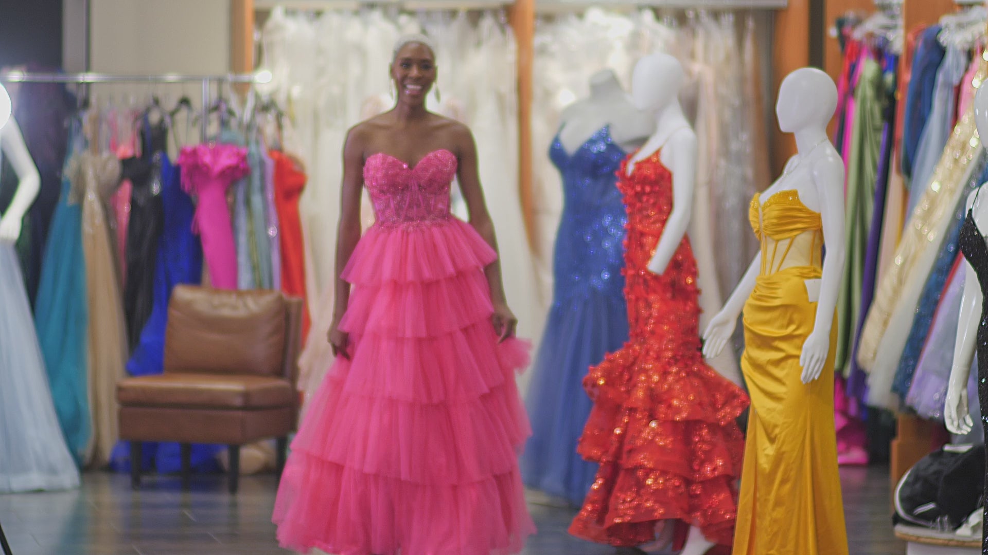 Long-Tiered Sparkly Bodice Dress SV23324