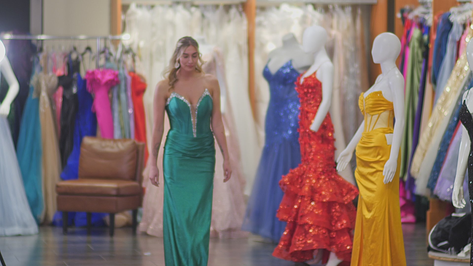 Plunging Neckline High Slit Dress SV 61004