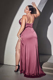 Ruched Satin Fitted Dress 7494