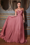 Satin Keyhole Strapless A-Line Prom Dress 7496