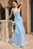 Beaded and Lace Strapped Mermaid Dress 9316