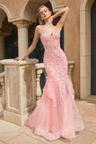Beaded and Lace Strapped Mermaid Dress 9316