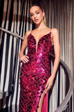 Fitted Sparkly Paillette Glamorous Gown B1141