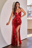 Fitted Sparkly Paillette Glamorous Gown B1141