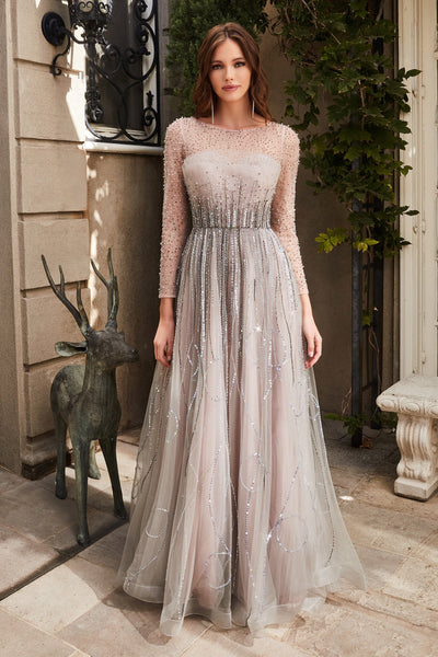 CDlong-sleeve-embellished-a-line-ball-gown-b701