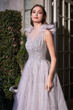 CDfeathered-shoulder-tulle-a-line-beaded-ball-gown-b704