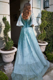 CDmid-sleeve-long-tulle-gown-b719