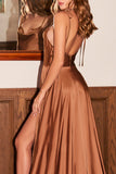 Satin Cowl Neckline A-Line Gown BD104