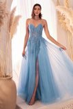 Lace and Tulle Glitter Ball Gown C148