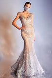 Feathered Glitter Mermaid Dress C57