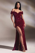 CDsequin-fitted-off-shoulder-shimmering-gown-ca109