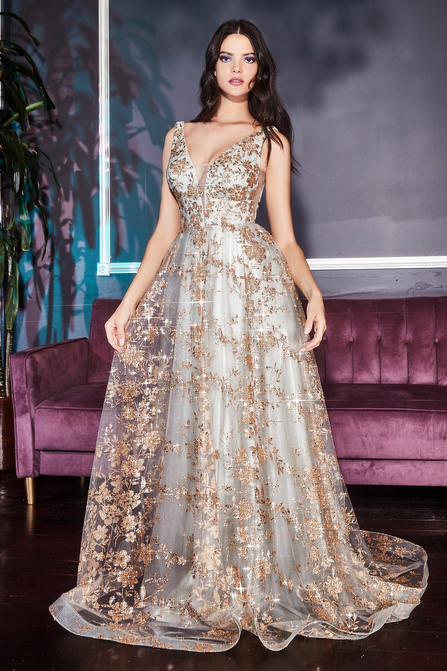 CDglitter-print-a-line-ball-gown-cb068