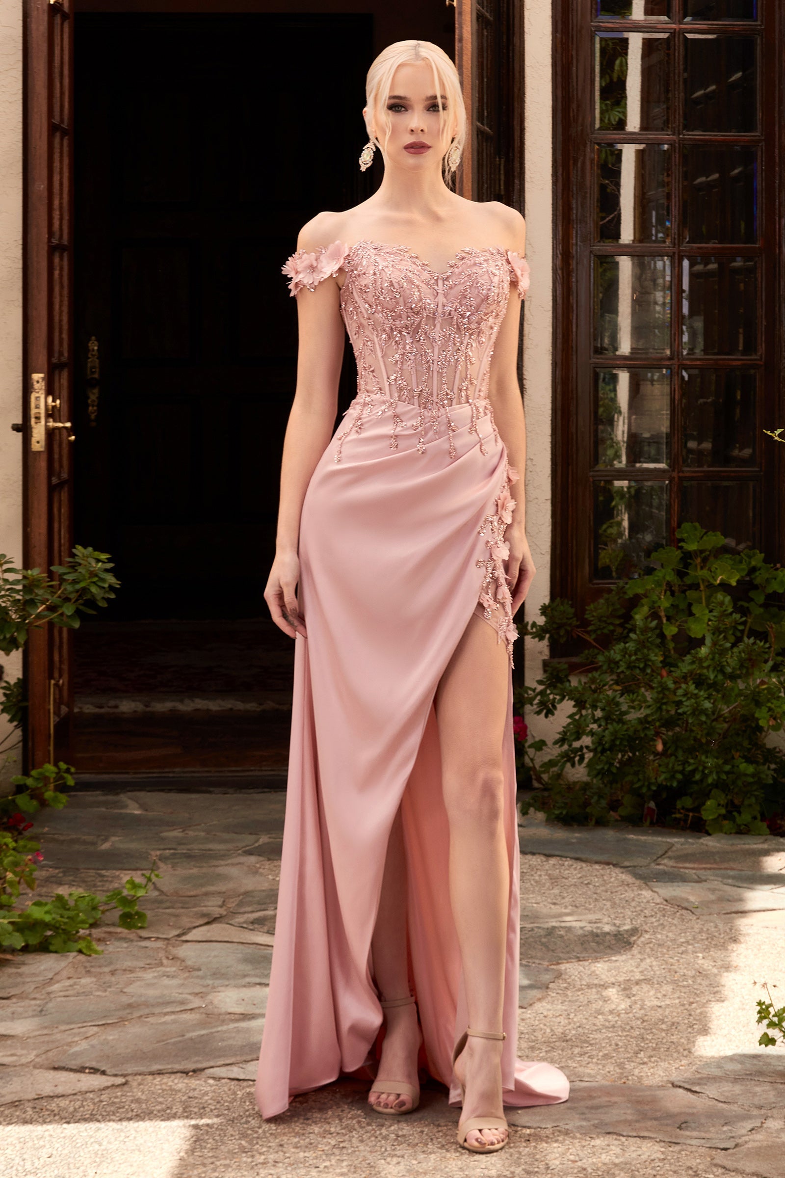 CDlong-floral-off-shoulder-high-slit-gown-cd0186