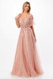 3D Floral Applique Whimsical Tulle Gown CD0197