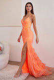 CDsequin-feather-fitted-slit-gown-cd0209