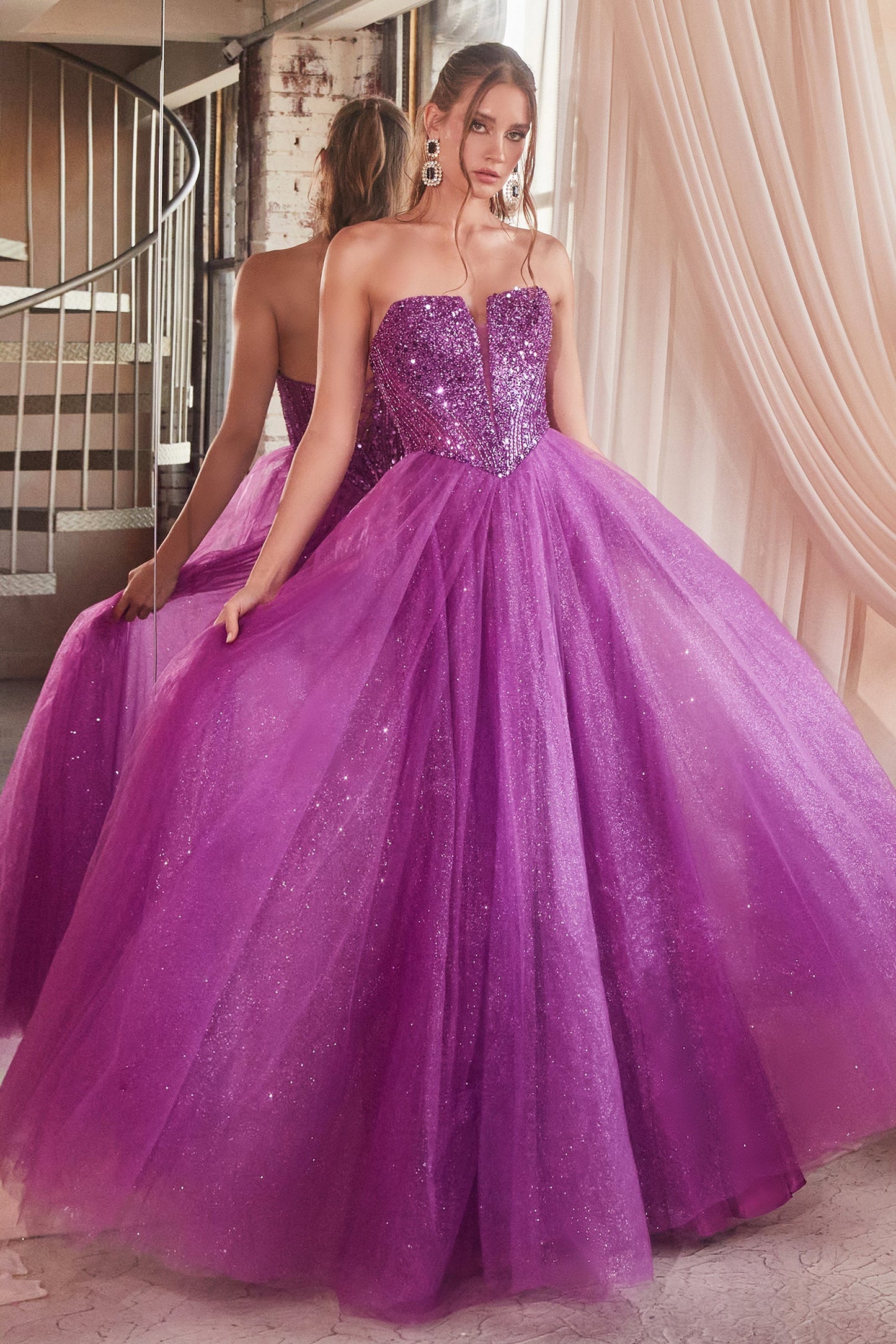 CDdeep-v-neck-sparkly-bodice-a-line-tulle-dress-cd0217