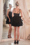 CDmulti-strapped-neckline-feathered-skirt-short-dress-cd0224