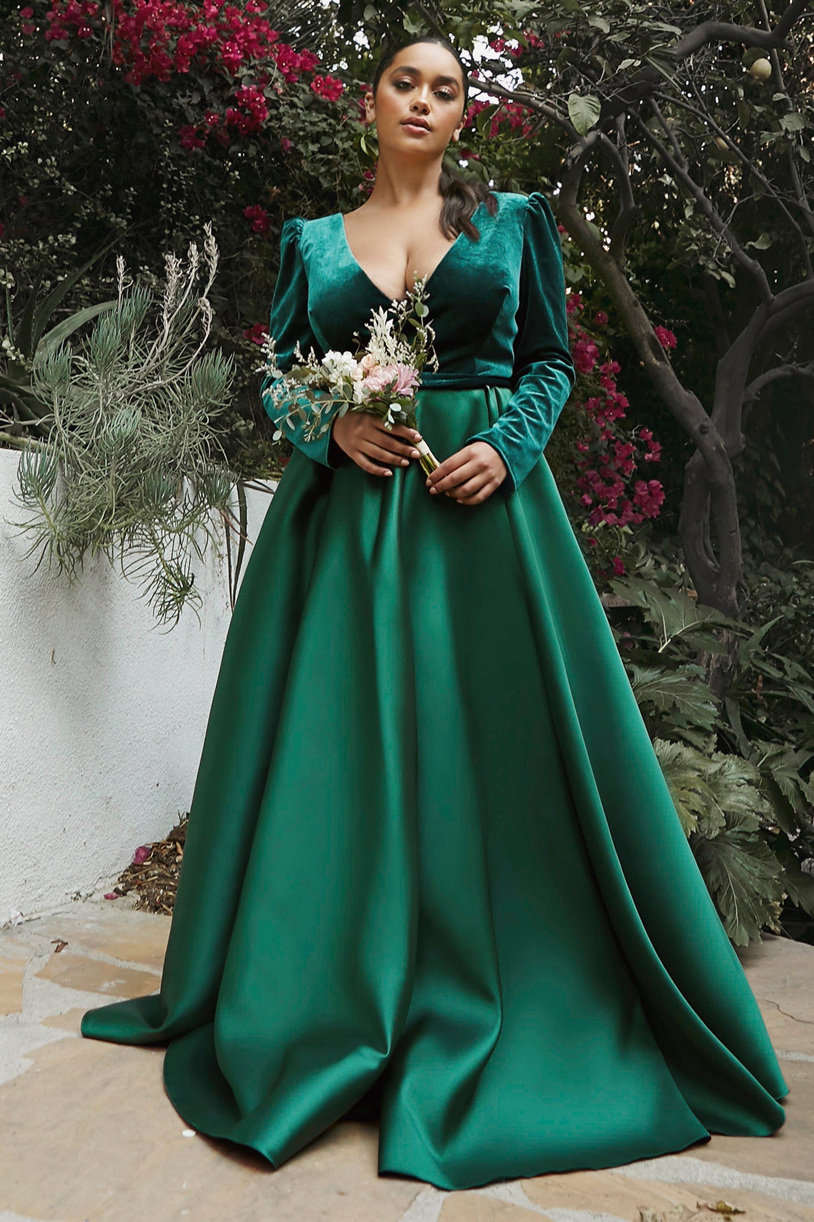 CDlong-sleeve-velvet-long-gown-cd226