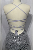 Sparkly Sequin Dramatic Slit Dress CD258