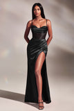CDsatin-fitted-corset-dress-with-slit-cd265