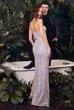 CDsequin-strapless-fitted-slit-gown-cd278
