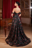 CDfloral-print-corset-slit-gown-cd806